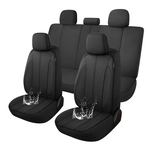 YGL Car Seat Covers for Full Seats,Waterproof Seat Covers for Cars,Durable Neoprene Car Seat Protectors,Interior Covers for Cars,Sedan Van Truck SUV(Black)