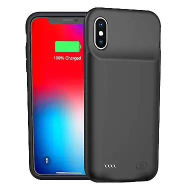 LALKONS Battery Case for iPhone Xs Max, Enhanced 10000mAh Protective Portable Charging Case Rechargeable Extended Battery Pack Compatible with iPhone Xs Max (6.5 inch) Charger Case (Black)