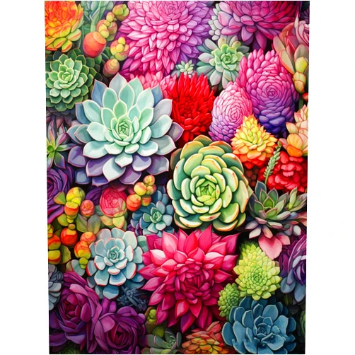 Axquilon Diamond Painting Kits for Adults Beginners 5D Succulents Plant Diamond Art Kits with Full Drill, DIY Flower Gem Art Craft Kits for Adults Home Wall Decor Gifts 12x16inch
