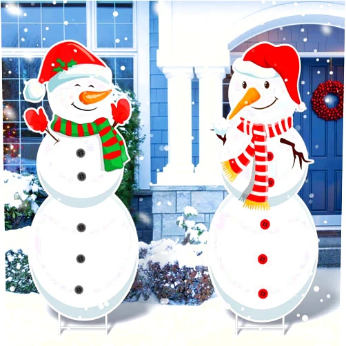 Ragnhild Christmas Snowman Yard Sign Decoration, Xmas Snowman Outdoor Yard Stakes With Metal H Stake Giant Snowman Holiday Decor Signs for Christmas Winter Holiday Outdoor Lawn Yard Garden Outside Decorations