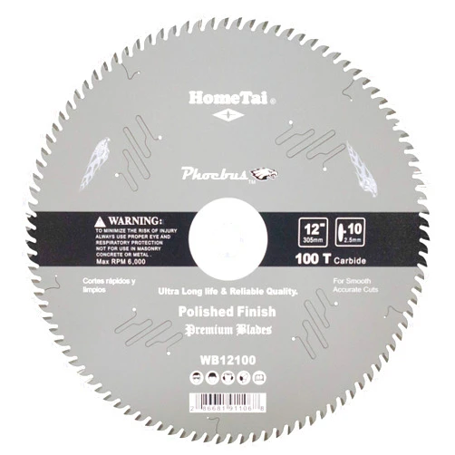 HomeTai Saw Blade 12 inch (3, Polished Finish Saw Blade 100T)