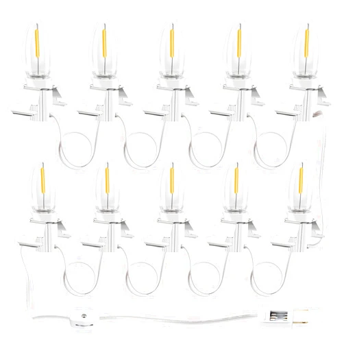 Sousery Christmas Village Lights with 10 LED Warm-White Bulb,Decoration for Christmas Village Houses,Halloween Holiday,C7 Christmas Village Light Cord