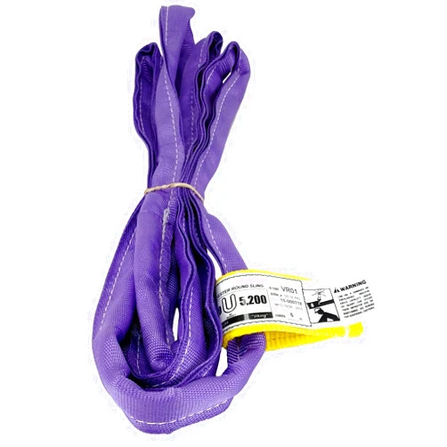 Chenango Supply USA Made VR1 X 6' Purple Slings 4'-12' Lengths in Listing, Double PLY Cover Endless Round Poly Lifting Slings, 2,600 lbs Vertical, 2,080 lbs Choker, 5,200 lbs Basket (USA Polyester)(6 FT)