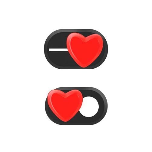 Vliigts Webcam Cover Slide (2-Pack) - Camera Cover Slider for MacBook, iMac, Laptop, Computer, iPad, iPhone, Cell Phone, PC - Great Privacy Protector Accessories - Red Heart Slider