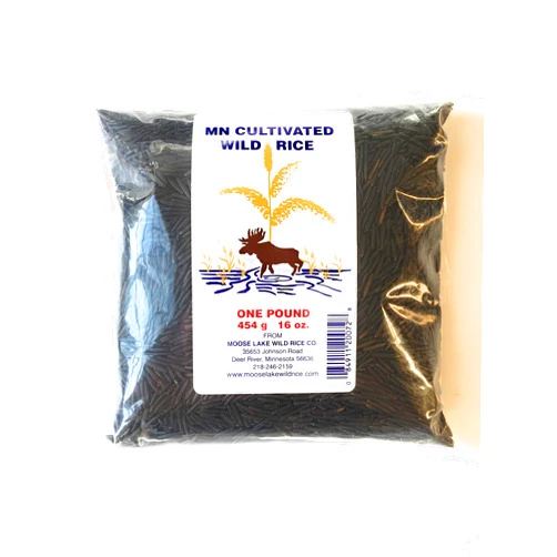 Moose Lake Wild Rice - Minnesota Cultivated Wild Black Rice with Recipes - Hand Harvested Wild Rice - 16 oz
