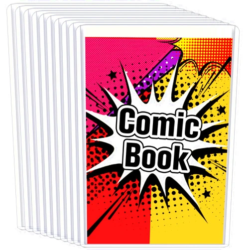 ANIXITECH 10PCS Comic Book Toploader, Premium PVC Hard Sleeves for Current/Silver Age Comics, 7.6x11 Inch Crystal Clear Protection, for Display & Storage Holder Comic Book Top Loader (10)