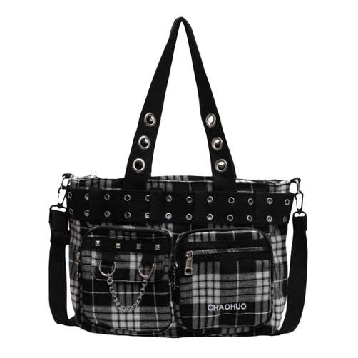 KANGDAWEI Goth Punk Messenger Bag, Emo Gothic Shoulder Bag