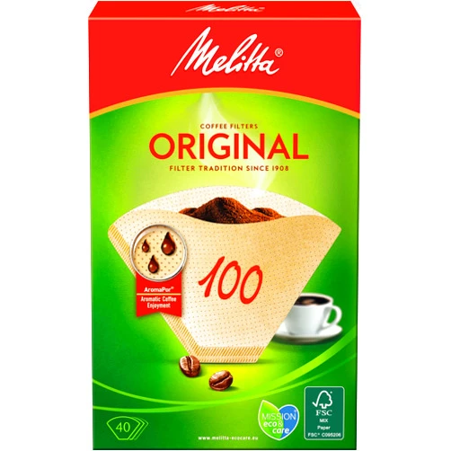 Melitta Coffee Filters 100/40 Natural Brown (Pack of 40 Filters)