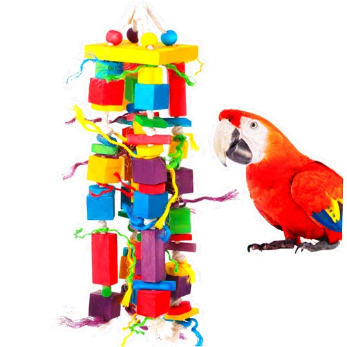 AGX Bravo Bird Toys Parrot Chewing Toy Large Wooden Shredding Toys for Medium Large Birds Parakeet Cockatiels Conures African Grey Parrots Small Macaws and Amazon Parrots