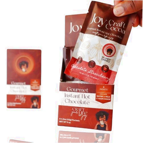 Joy Craft Cocoa Chocolate Strawberry Hot Chocolate 1.5 oz Single Size Servings Vegan Cocoa Dairy Free Hot Chocolate (Single Serving)