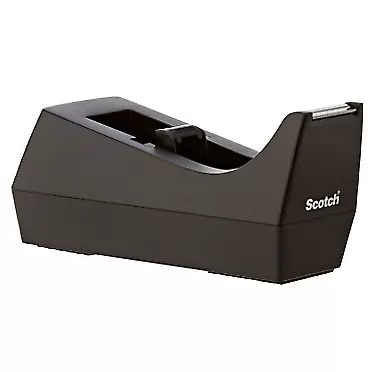 Scotch Classic Desktop Tape Dispenser C-38, Black, 1 in Core, Made From 100% Recycled Plastic, 1 Dispenser (C-38) 1-Pack
