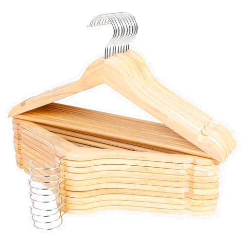 ROSOS Wooden Hangers - 20 Pack, Solid Wood with 360 Swivel Chrome Hook, Smooth Finish & Precisely Cut Notches, Slim Coat Hangers for Closet, Natural