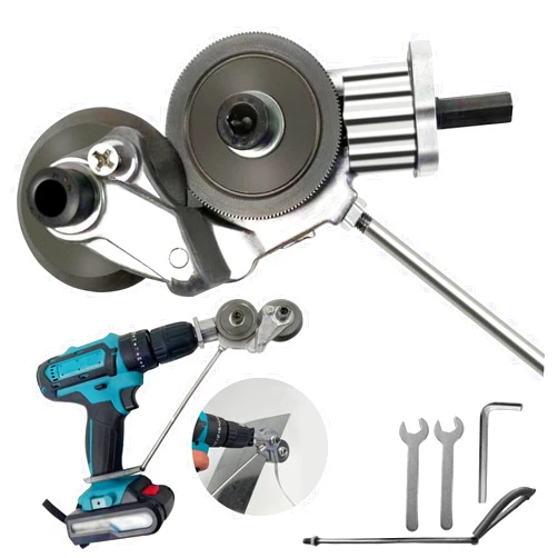 ROMELUCE Nibbler Metal Cutter Drill Attachment, Electric Drill Shears Attachment Cutter Nibbler, DIY Sheet Metal Cutter Drill Attachment, Metal Cutter Sheet Drill Attachment for Cutting