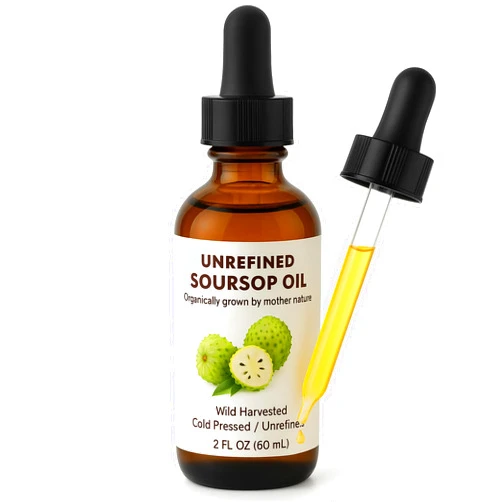 Best Nature's Cosmetics Virgin Soursop Oil (Anona Muricata, Graviola, Guanabana) – 100% Pure, Organic, Cold-Pressed, Unrefined – 2oz - 60ml – Natural Facial Oil & Moisturizer for Dry, Damaged, or Sensitive Skin
