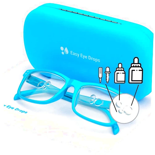 Easy Eye Drops Eye Drop Aid for Bottles, Pipettes, and Vials | Eye Drop Guide for Seniors and Elderly, Eye Drop Dispenser, Eye Drop Applicator, Eye Drop Helper, Eye Drop Glasses (with Deluxe Case)
