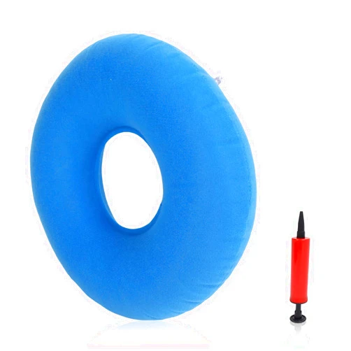 FILFEEL Inflatable Donut Cushion, Portable Anti Bedsore Seat Pillow with Air Pump Round Seat Cushion with Hole for Office Chair, Seats, Travel, Wheelchair(Light Blue)