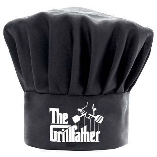 XBPDMWIN Funny Chef Hat The Grillfather, Funny Chef Wear, Adjustable Kitchen Cooking Hat for Men Black, Fathers Gifts, Dad Gifts, Perfect for Birthday/Christmas/Thanksgiving