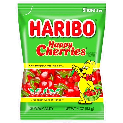 Haribo Gummi Candy, Happy-Cherries, 4 oz. Bag (Pack of 12)