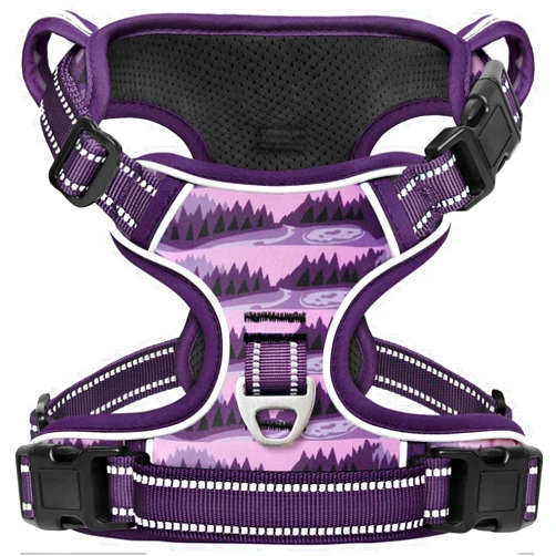 Timos Dog Harness,No-Pull Pet Harness Adjustable Soft Padded Dog Vest,Reflective No-Choke Pet Oxford Vest with Easy Control Handle for Medium Dogs,Moon Night,M