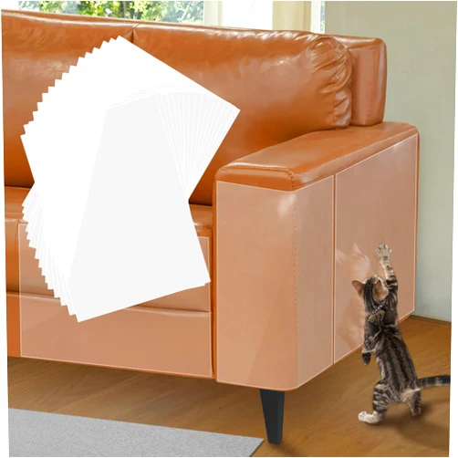 Acostop Cat Scratch Furniture Protector - Specially Designed for Leather Furniture, Easy to Remove Anti-Scratch Couch Protector from Cat, No Pins, 16 Pack