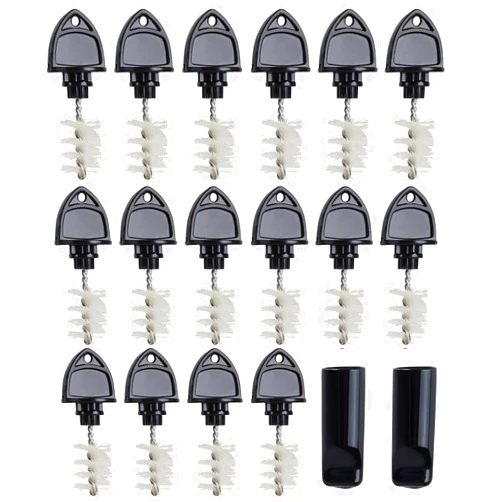 Cirwurie 16pcs Beer Faucet Plug Brush+2pcs Tap Covers Beer Keg Tap Brush Cap Cover Cleaning Brush for Draft Beer Faucet