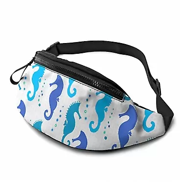 CHAOXI Ocean Waist Bag Seahorse Waist Pack Adjustable Straps Pocket With Headphone Jack For Running Leisure Travel