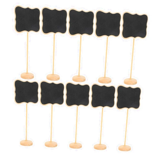 NUOBESTY 10Pcs Mini Chalkboard Signs Blackboard Message Board for Weddings Parties Home Decor Material Easy to Write Clean for Craft Projects Tags