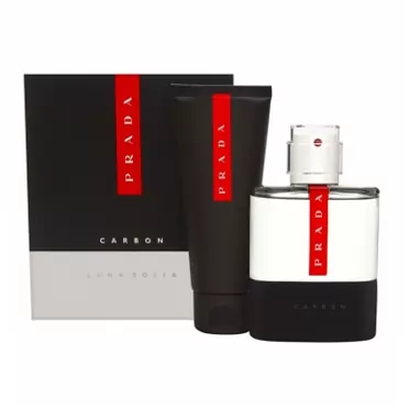 PRADA LUNA ROSSA CARBON TRAVEL SET 100ML 3.4OZ EDT 10ML 0.34OZ EDT 100ML 3.4OZ SHOWER GEL 3 Piece Set