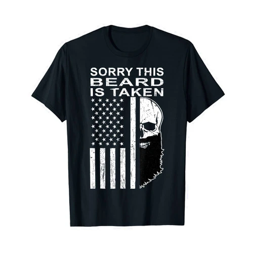 Bearded skull American Flag vintage Gifts Sorry This Beard Is Taken American Flag skull Bearded Gifts T-Shirt