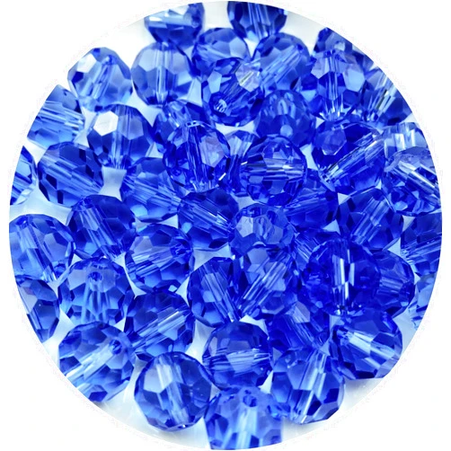 Xinhongo Crystal Glass Beads 100 pieces 8mm Round Faceted Crystal Glass Bead Spacer Beads for Jewelry Making Bracelet Earring Necklace DIY Craft Making Supplies(Light Blue)