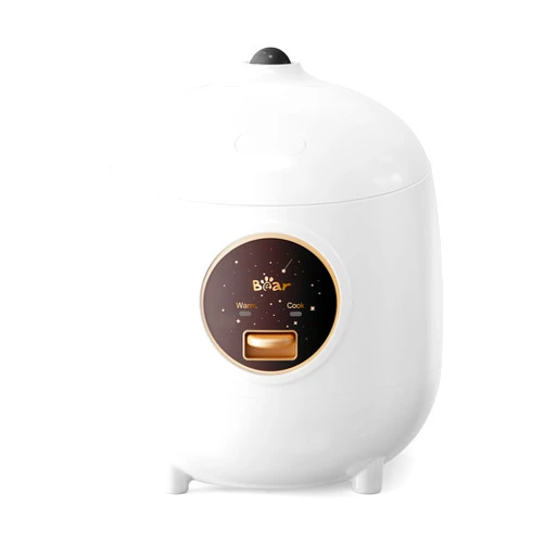 Bar Rice Cooker 2-Cups Uncooked, 1.2L Small Rice Cooker with Non-stick Coating, BPA Free, Portable Mini Rice Cooker, One Button to Cook and Keep Warm Function, White