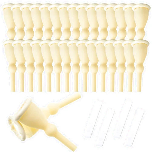 Geiserailie 30 Pcs Condom Catheters Urinal Bag Male External Catheter Soft Rubber Urinal Bag Self Adhering Male External Catheter Single Use Catheter for Men Supplies (30 mm)
