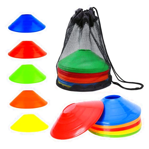 Laiiqi 20 Pcs Agility Field Cones, Soccer Markers Disc with Net Bag, Pro Disc Cones for Training Football, Low Profile Field Markers Kids and Adults