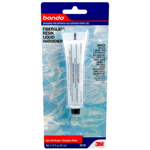 Bondo Fiberglass Resin Liquid Hardener, Designed For Interior and Exterior Use, 0.74 Fl oz, 1 tube