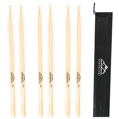 EASTROCK 5A Drum Sticks Nylon Tip 3 Pairs Maple Drumsticks for Kids Adults Drummers