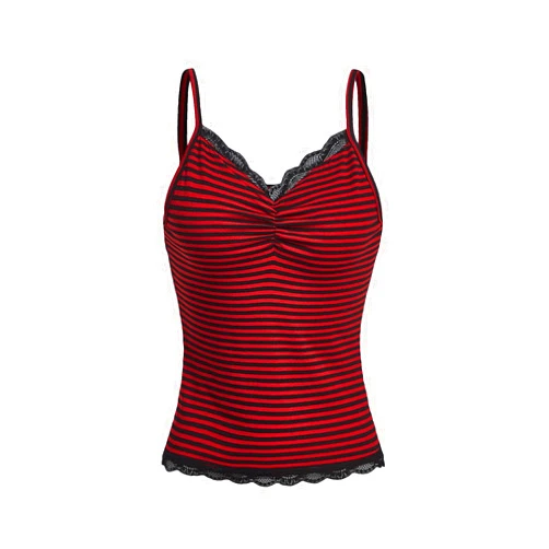 SOLY HUX Women's Striped Lace Trim Cami Top Spaghetti Strap Summer Y2K Camisole
