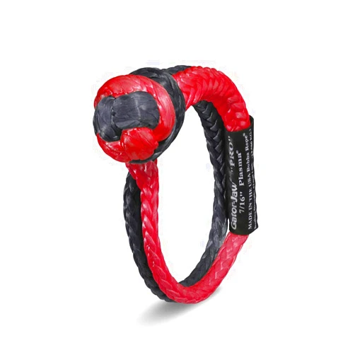 Bubba Rope Gator-Jaw PRO Synthetic Shackle, 7/16” – Heavy-Duty Vehicle Tow Shackle: 52,300 lbs. Capacity - Red