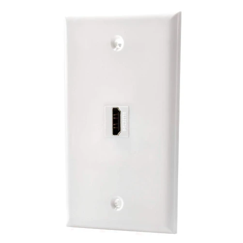 Baradise HDMI Wall Plate - 4K HDMI Keystone Female to Female Wall Plate in White (1 Port)
