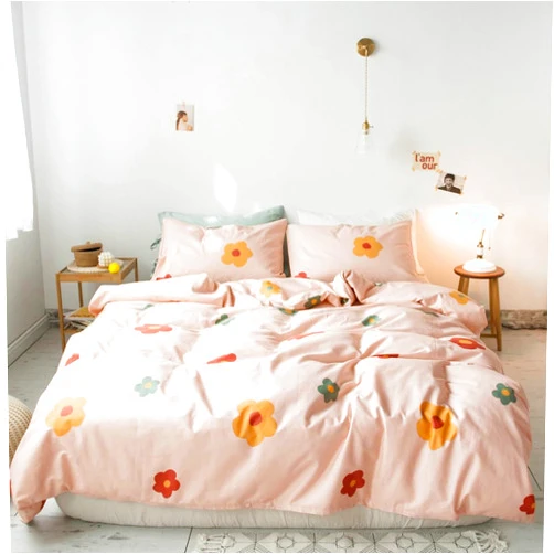 AOJIM Colorful Floral Twin XL Comforter Set Washed Microfiber, Chic Printed Bedding Set 3 pcs for Kids Adults, 1 Soft Fluffy Comforter and 2 Matching Pillowcases, Quilts Twin XL(68