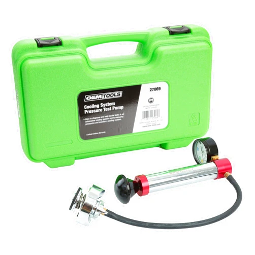 OEMTOOLS 27069 Cooling System Pressure Test Pump, Near Universal Cooling System Pressure Tester, Diagnose and Locate Leaks, Compatible with Most Adapters