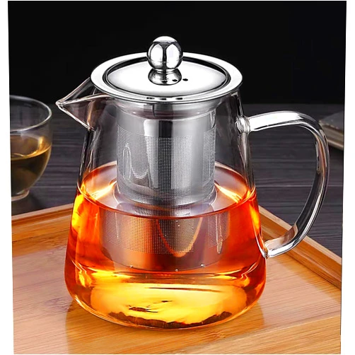 Newraturner Mini Size Glass Teapot Tea Kettle-with Stainless Steel Removable Infuser for Blooming Tea & Loose Leaf Tea, Microwave & Stovetop Safe, 950ML/32oz (L-950)