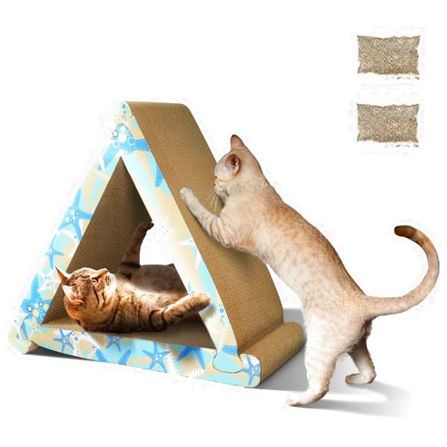 RUMUUKE Cat Scratch Pad- 3 in 1 Corrugated Cardboard Cat Scratcher for Indoor Cats, Professional Cat Scratching Board for Adult Cats, Catify Cat Scratcher Pads with Catnip