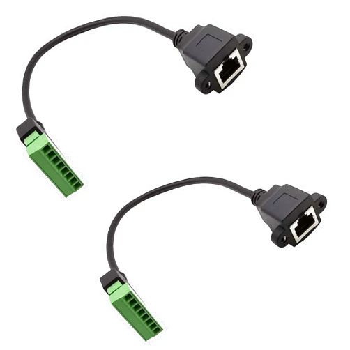 Jienk 2Packs RJ45 Female to 8 Pins Screw Terminal Block Adapter for Cat7 Cat6 Cat5 Ethernet Extender CCTV Digital Internet,RJ45 Female Jack to 8pins Terminal Ethernet Connector