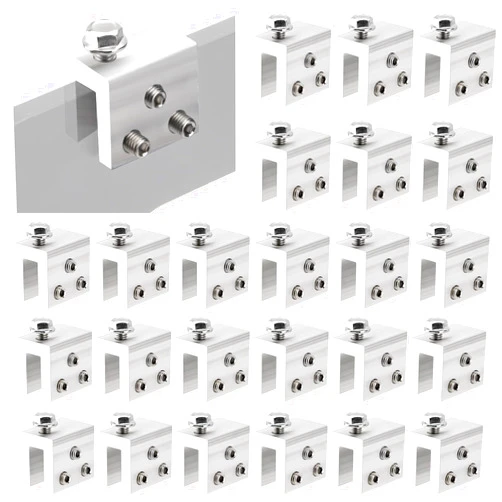 Racewill 24PCS Standing Seam Roof Clamps, Metal Roof Fixing Clamps, Racking Bracket for Solar Panel Module Installation, Starlink Base, Heat Cable and Snow Guard Attachment
