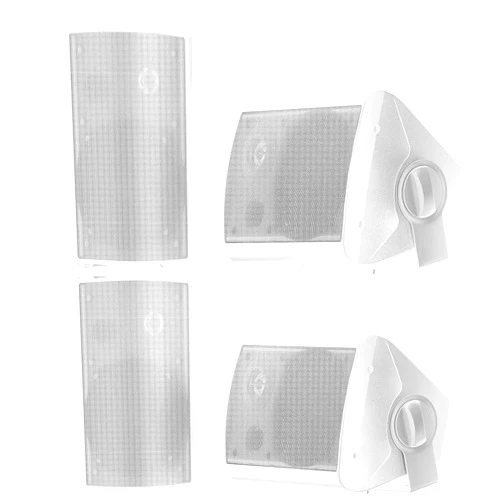 STUDIOFINIX 5.25 Inch 600W Outdoor Speakers Waterproof Wired, Passive Wall Mount Speakers for Patio Garage Home,2 Pairs (White)