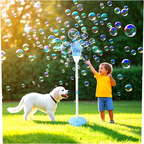 Palksky Bubble Machine with Lights for Outdoor, Automatic Bubbles Blower Maker for Kids Toddlers, Height 47 Inches Battery Bubbles Blower Machine for Wedding Birthday Party