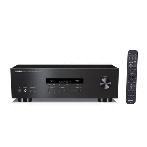 Yamaha R-S202 Stereo Receiver with Built-In Bluetooth Connectivity, Up to 100W Per Channel at 8 Ohms, 4 x RCA-In, 1 x RCA-Out, Front Panel 1/4