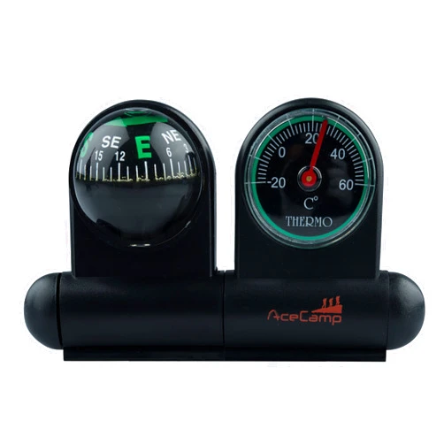 AceCamp 3126 Car Compass with Thermometer, Black