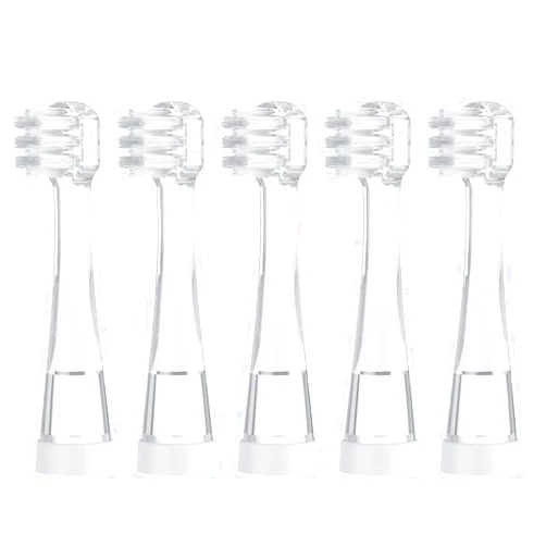 FamiHealth Round Baby Toothbrush Replacement Heads Compatible with Papablic BabyHandy/Gina/Debby/Arya/Doris/Max/Jo; Fits Brush-Baby BabySonic, Fits bbluv, Toddler Electric Toothbrush Head 0-3 Years Old 5 Pack