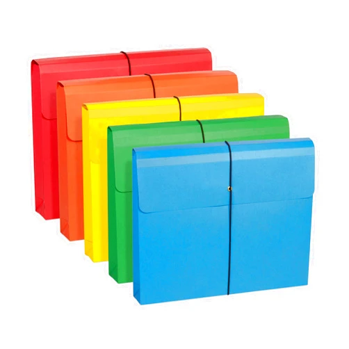 Blue Summit Supplies Blue Summit Accordion File Wallet with Flap and Cord Closure, Letter Size, 2” Expansion, Assorted Colors – 10 Pack